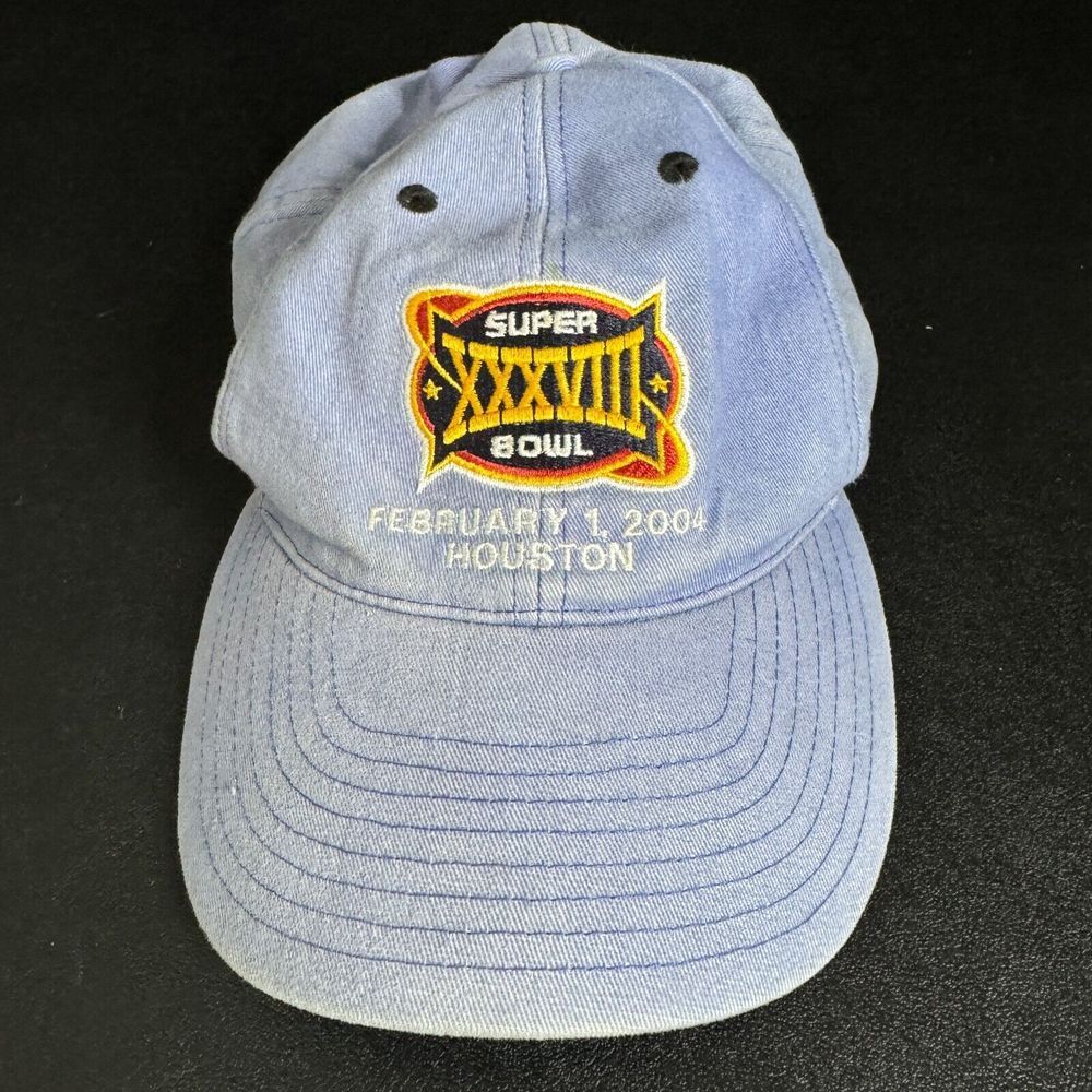 Reebok Superbowl XXXVIII 2004 Houston Unisex Baseball Cap Blue Snapback Hat